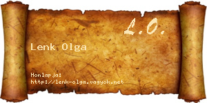 Lenk Olga névjegykártya